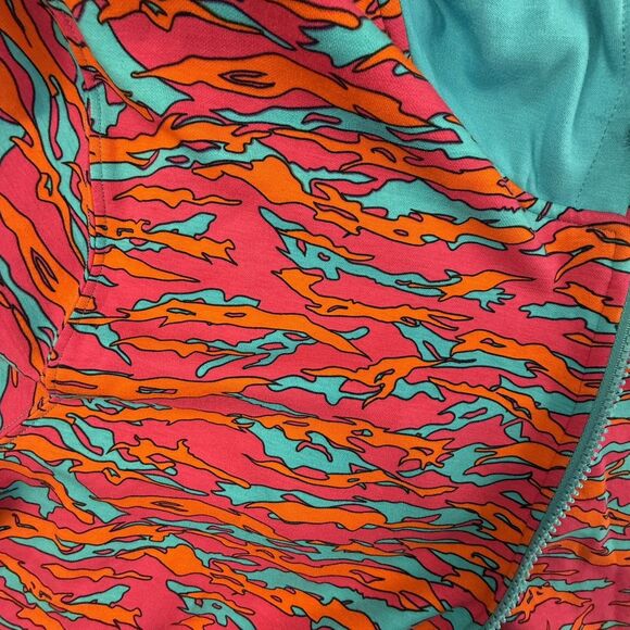 Ethika Abstract Camo Full Zip Hoodie Men XL Pink Orange Blue Full Zip Jacket - Picture 4 of 14